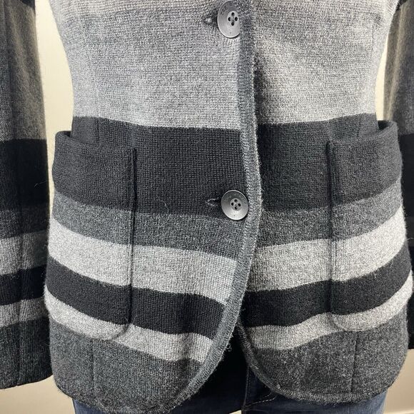 rag & bone Women’s XS striped gray Wool sweater Two Button blazer - Picture 3 of 11